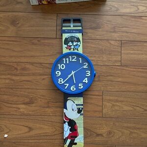 Disney Blue Mickey Mouse Hanging Clock